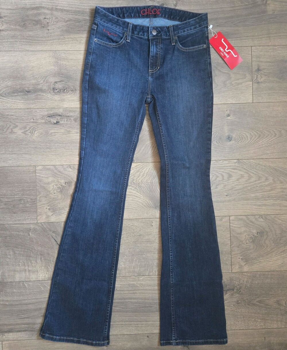Kimes Ranch Chloe Jeans Womens 4/34 Dark Wash Mid Rise Moderate Flare Western